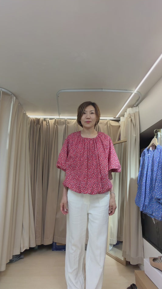 泡泡款碎花免燙衫￼￼