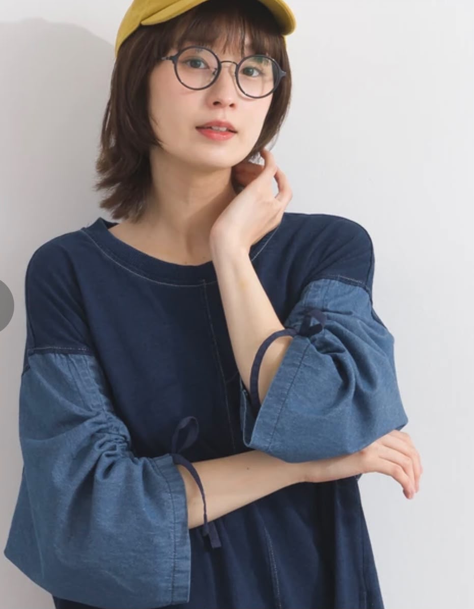 日本牛仔布洗水束袖OP