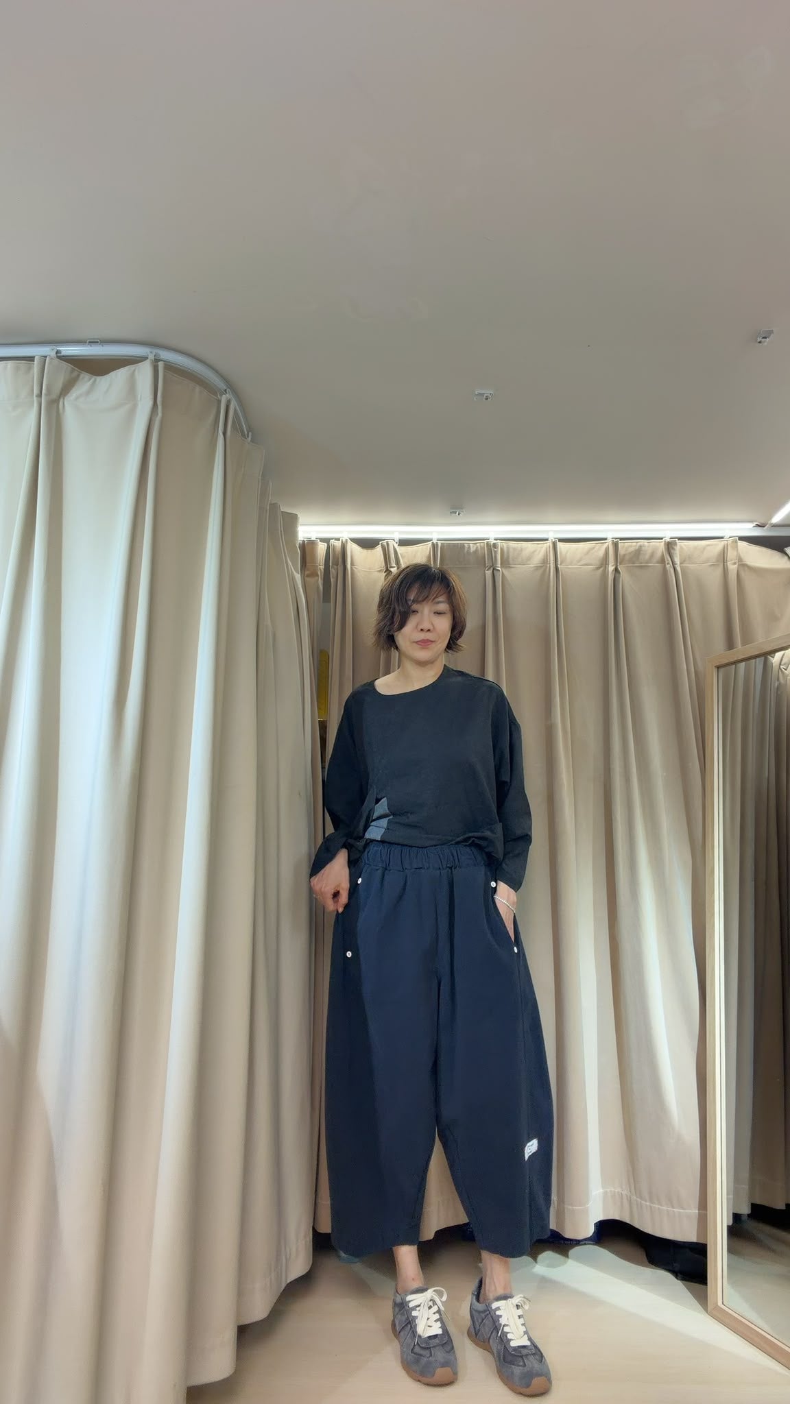 全橡筋褲頭秋天Cotton布料褲