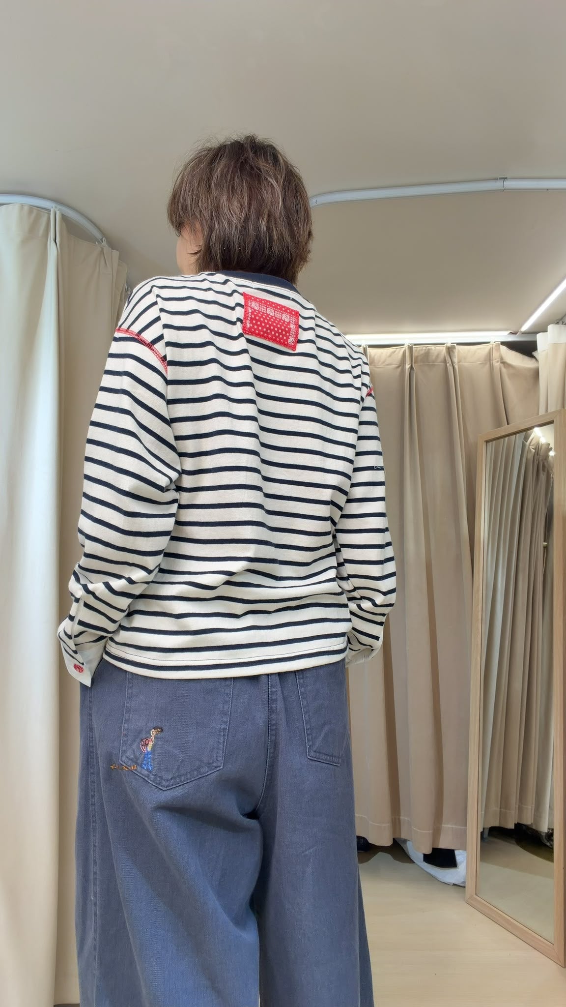 全面橫間恤衫手袖tee